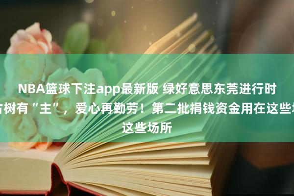 NBA篮球下注app最新版 绿好意思东莞进行时｜古树有“主”，爱心再勤劳！第二批捐钱资金用在这些场所