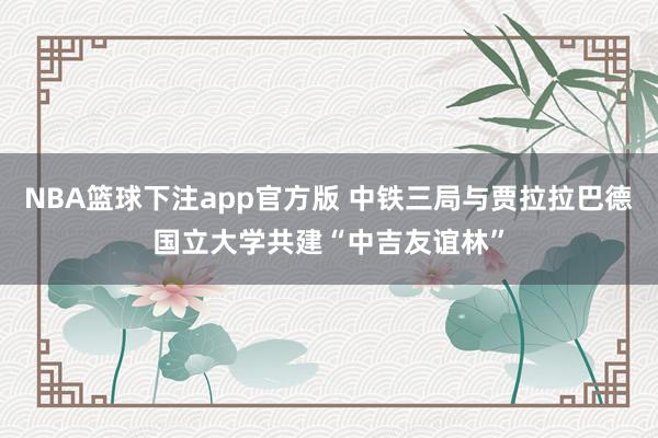 NBA篮球下注app官方版 中铁三局与贾拉拉巴德国立大学共建“中吉友谊林”