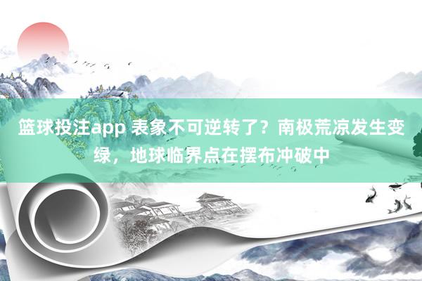 篮球投注app 表象不可逆转了？南极荒凉发生变绿，地球临界点在摆布冲破中