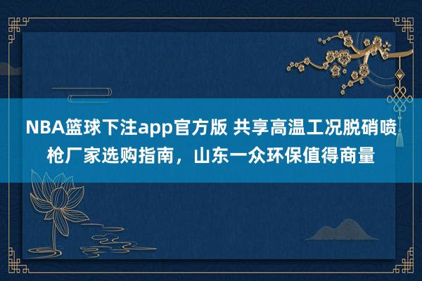 NBA篮球下注app官方版 共享高温工况脱硝喷枪厂家选购指南，山东一众环保值得商量