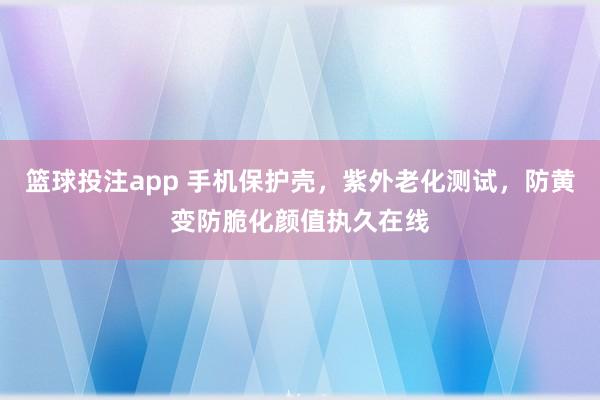 篮球投注app 手机保护壳，紫外老化测试，防黄变防脆化颜值执久在线