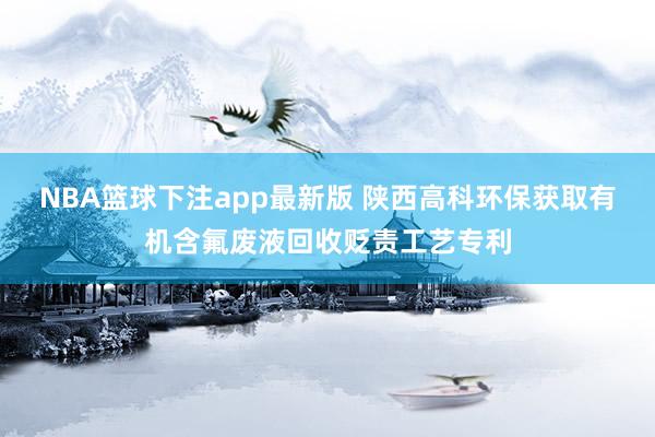 NBA篮球下注app最新版 陕西高科环保获取有机含氟废液回收贬责工艺专利