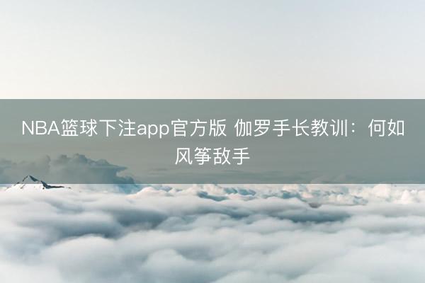 NBA篮球下注app官方版 伽罗手长教训：何如风筝敌手