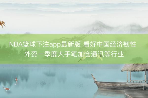 NBA篮球下注app最新版 看好中国经济韧性 外资一季度大手笔加仓通讯等行业
